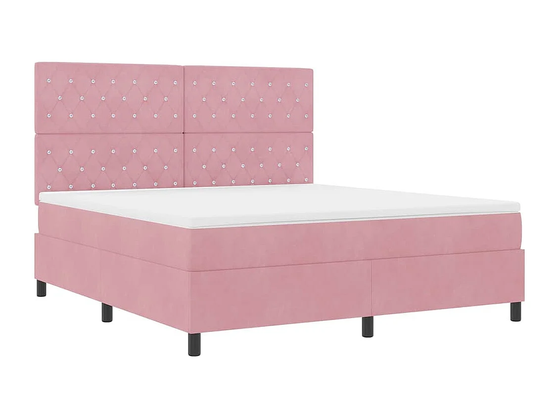 Cadre de lit avec matelas Rose 180 x 200 cm Velours