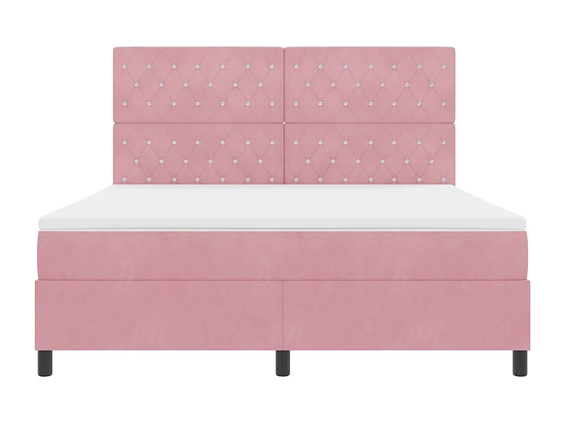 Cadre de lit avec matelas Rose 180 x 200 cm Velours