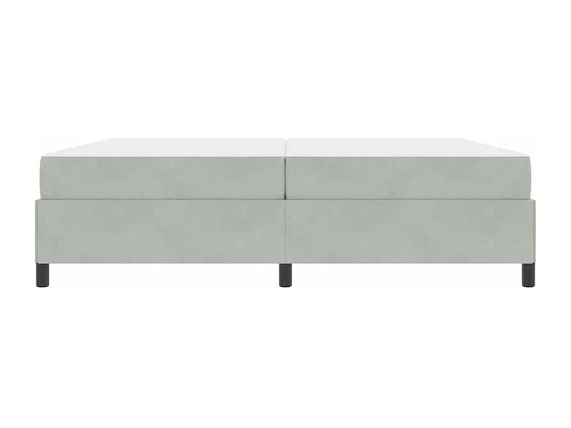 Cadre de lit Gris clair, gris et blanc 200 x 200 cm Velours