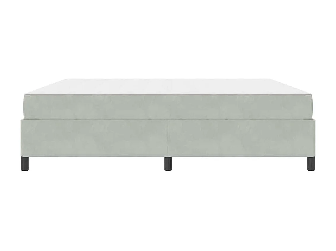 Cadre de lit Gris clair, gris et blanc 200 x 200 cm Velours