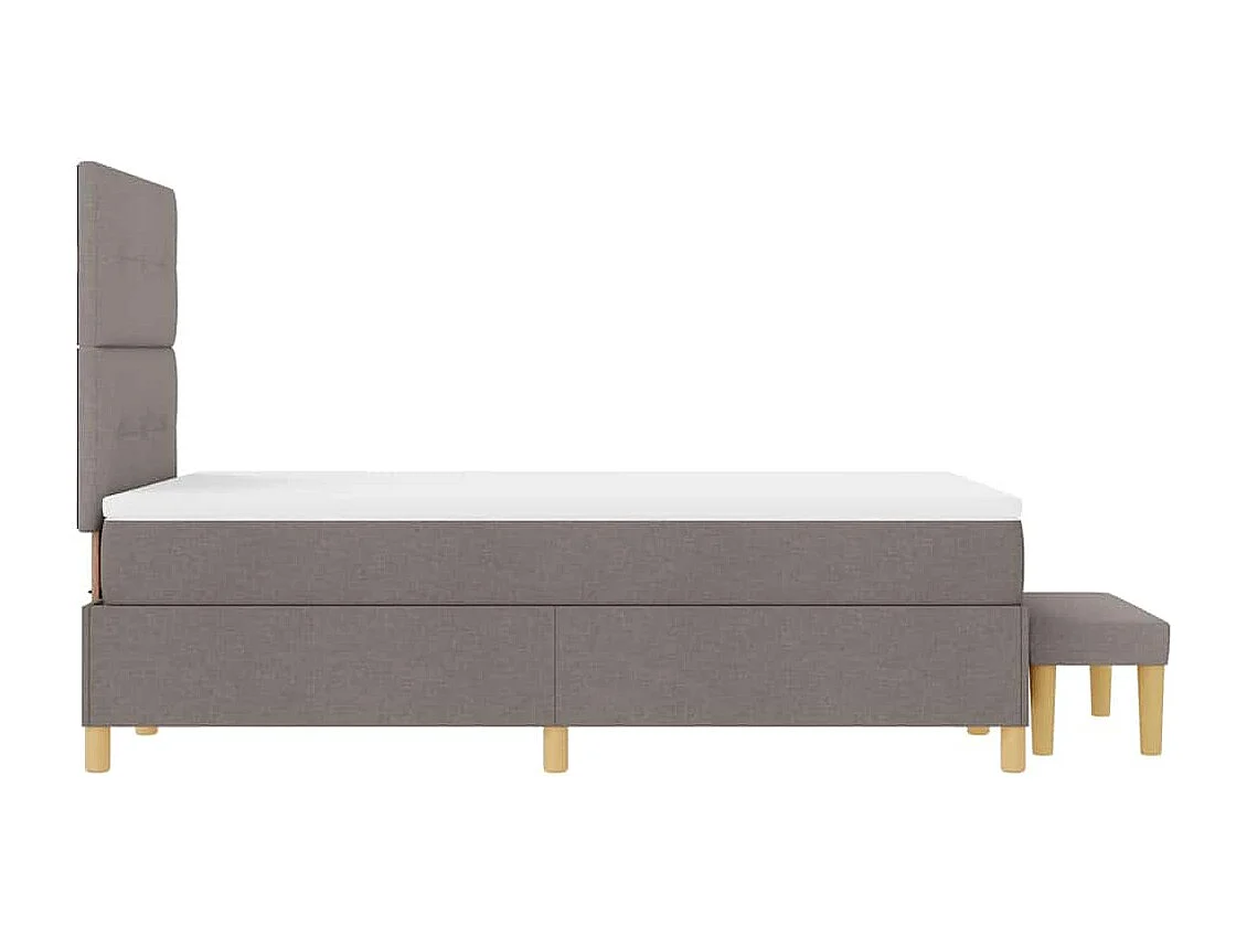Cama tipo Box Spring con colchón Taupé 120 x 200 cm tela