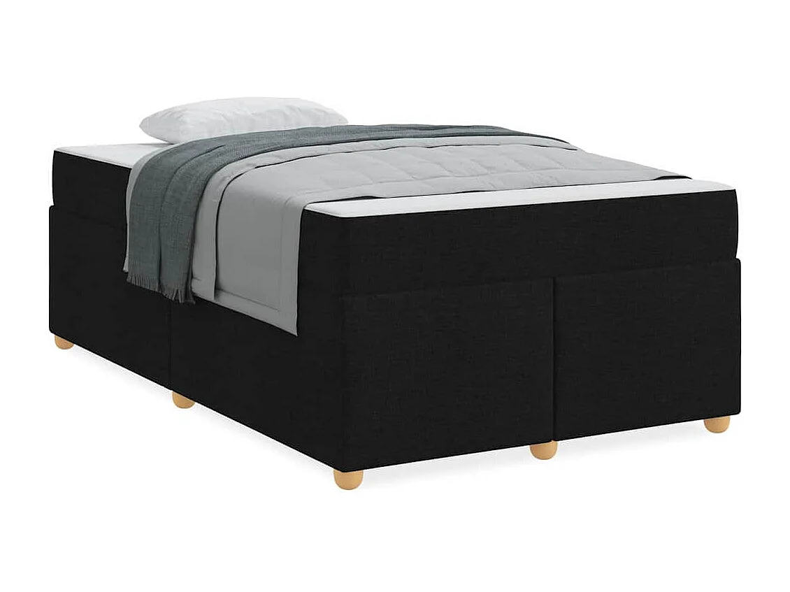 Cadre de lit avec matelas Noir 120 x 190 cm tissu