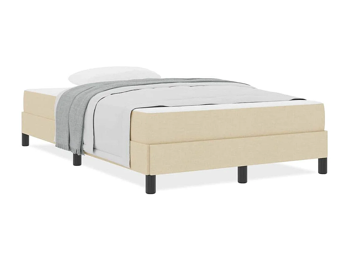 Cama Box com colchão Creme 120 x 190 cm tecido