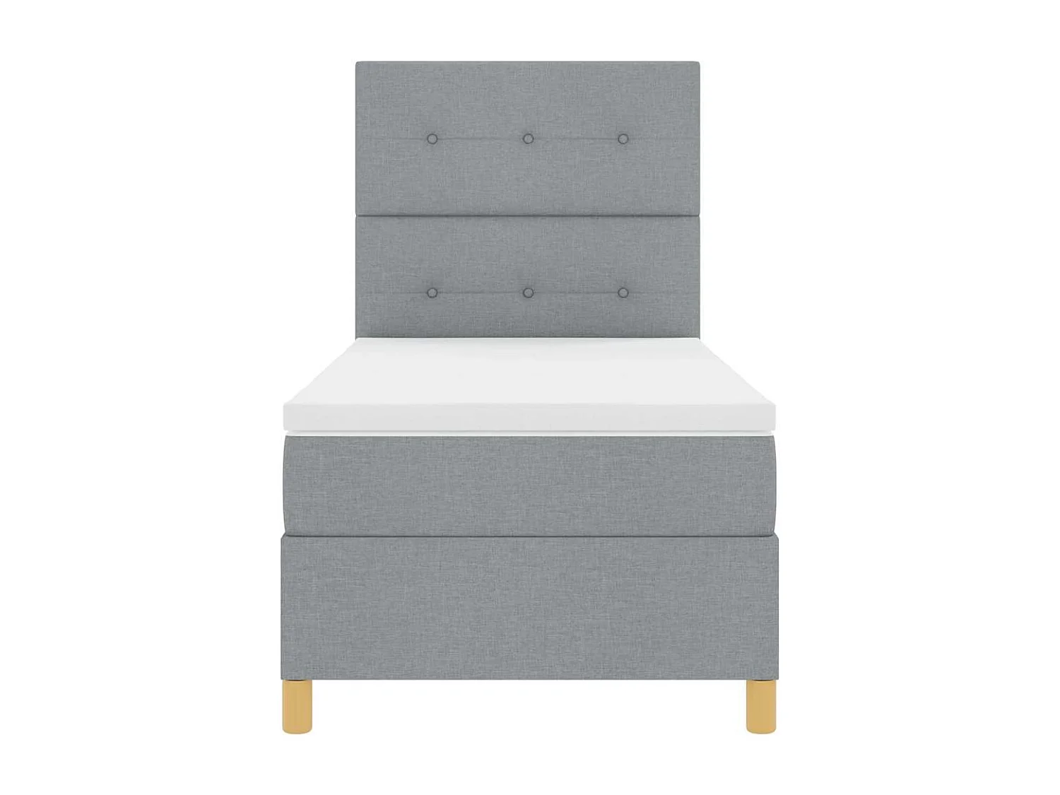 Cama Box com colchão Cinzento-claro 100 x 200 cm tecido