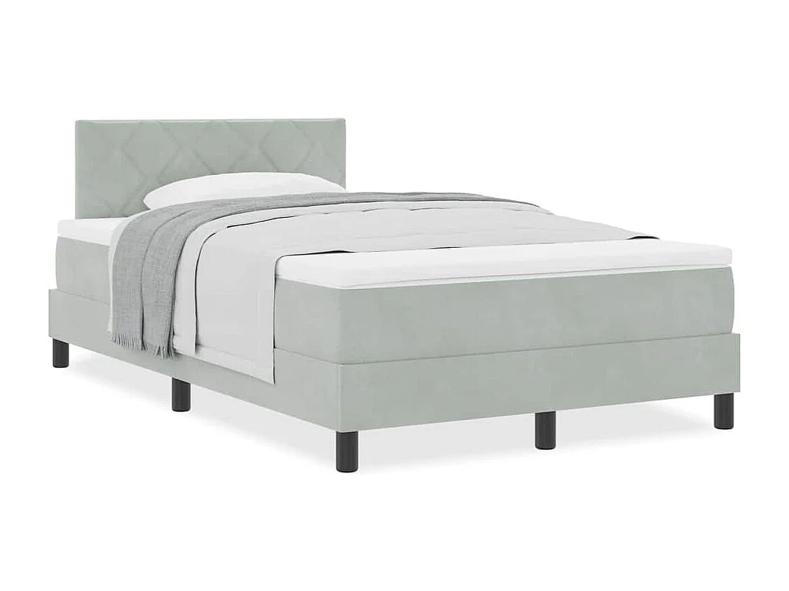 Cama con Somier y Colchón Gris Claro 120 x 190 cm tela
