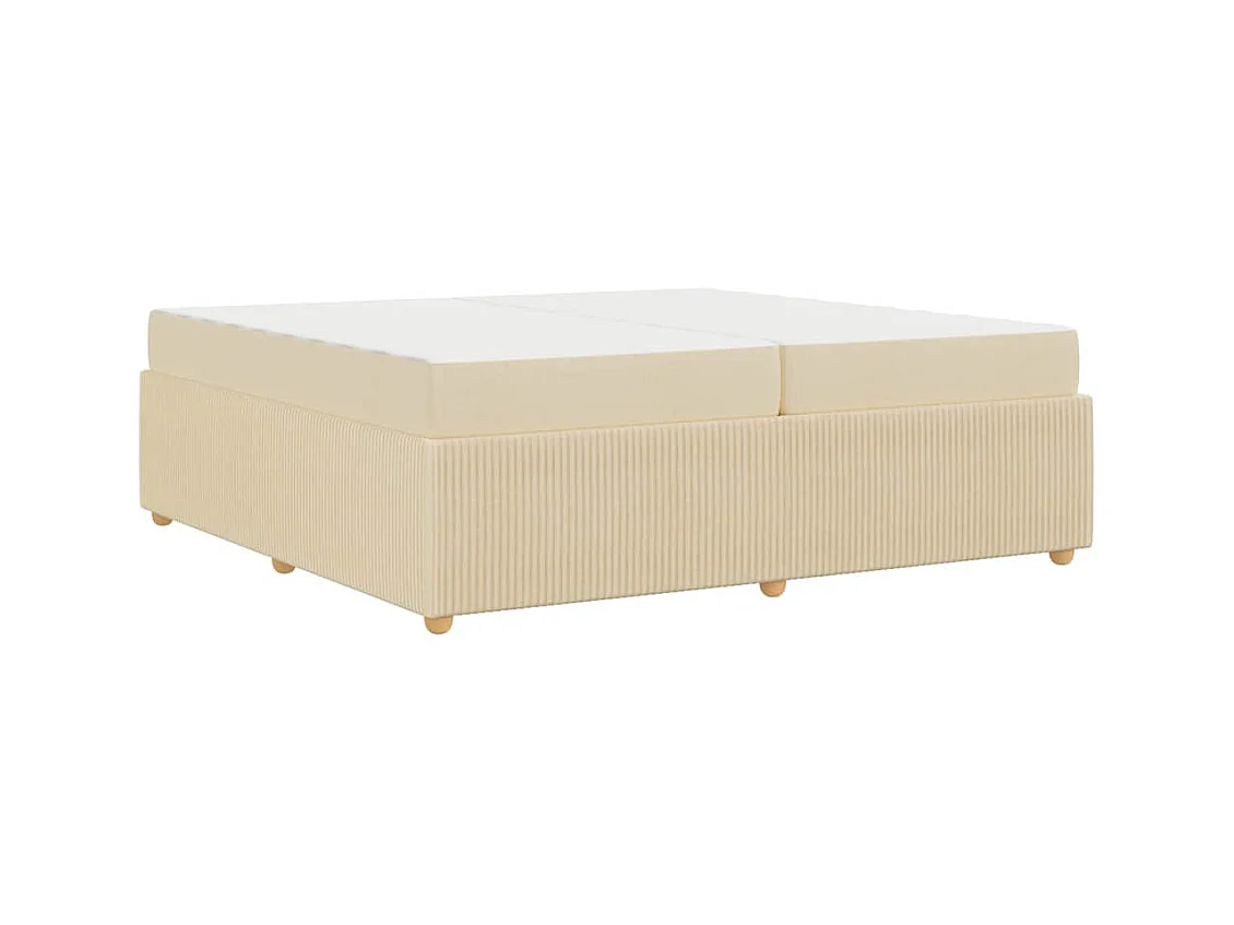 Cadre de lit avec matelas avec matelas Crème 200 x 200 cm tissu
