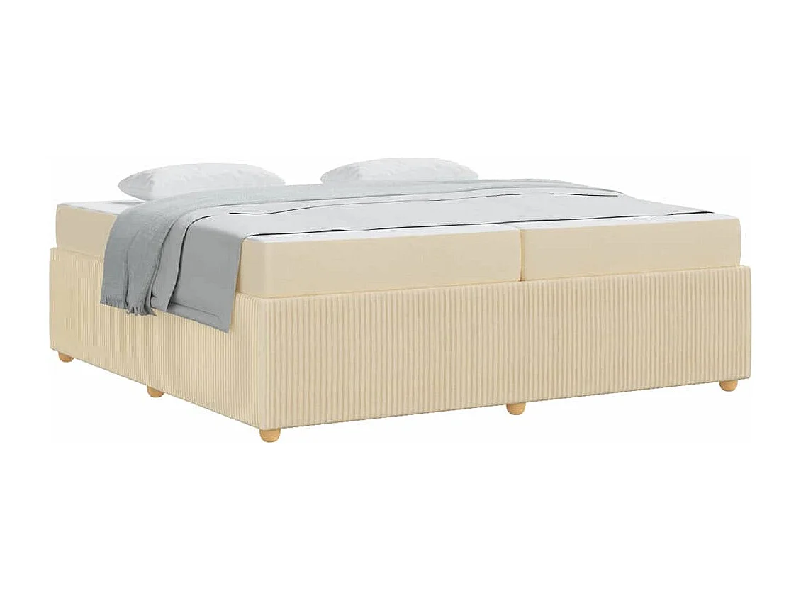 Bedframe met matras met matras Crème 200 x 200 cm Stof