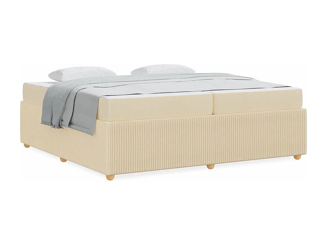 Bedframe met matras met matras Crème 200 x 200 cm Stof