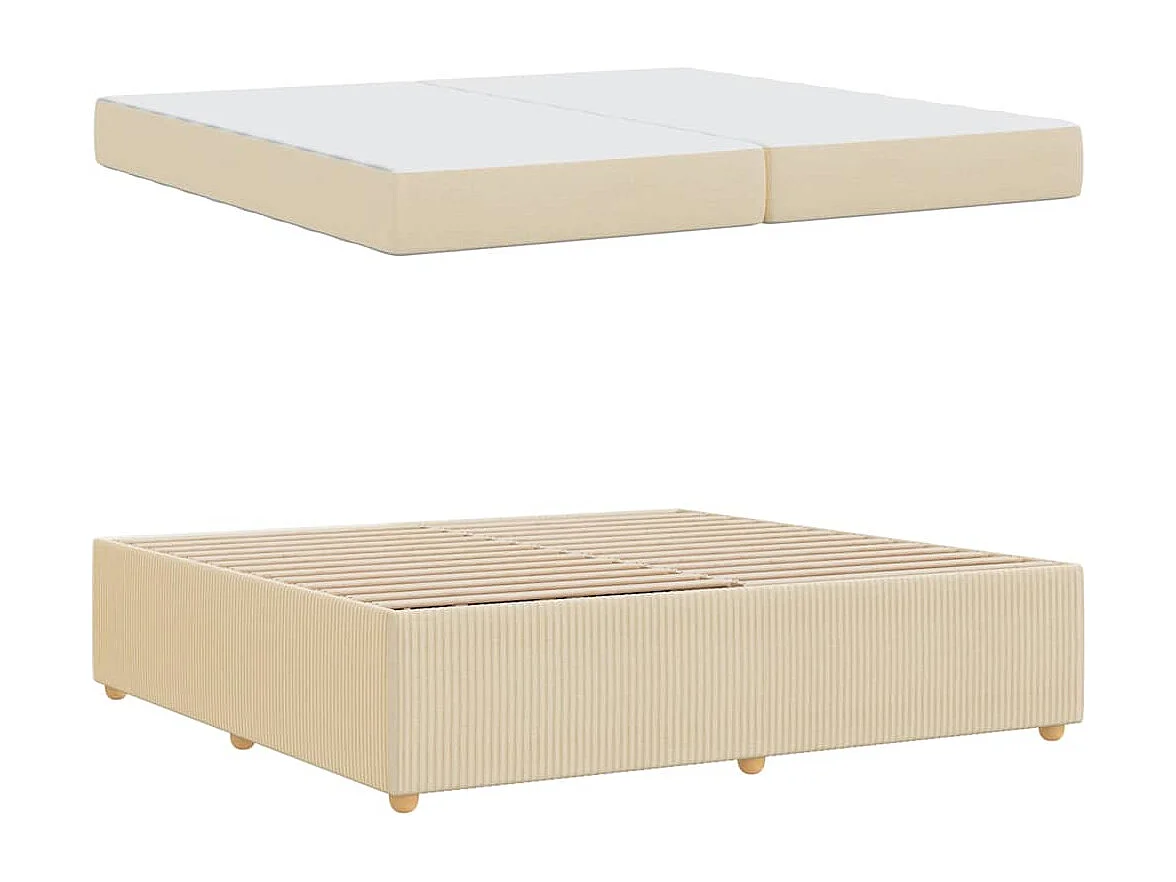 Bedframe met matras met matras Crème 200 x 200 cm Stof