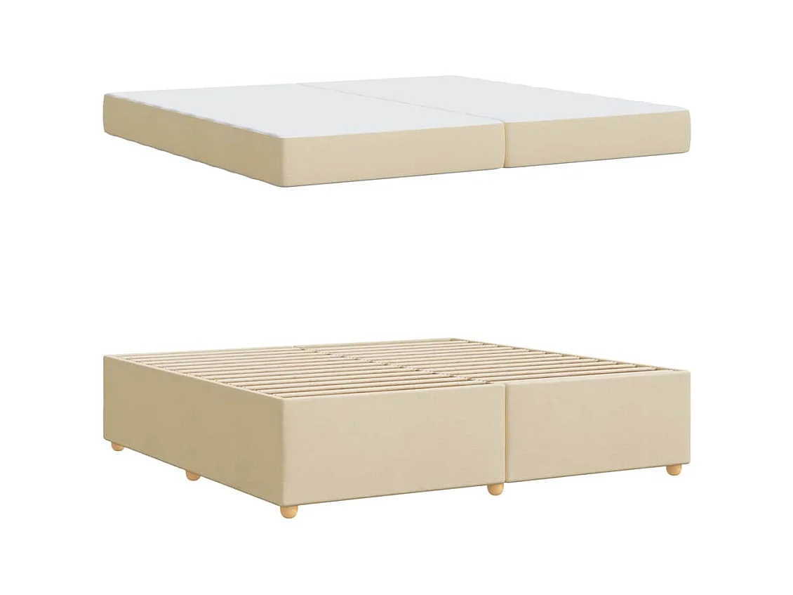 Estrutura da Cama com colchão Creme 200 x 200 cm tecido