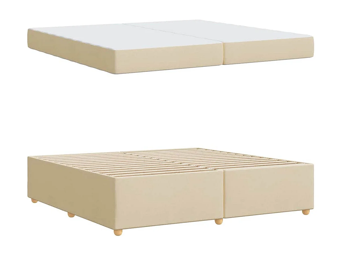 Estrutura da Cama com colchão Creme 200 x 200 cm tecido