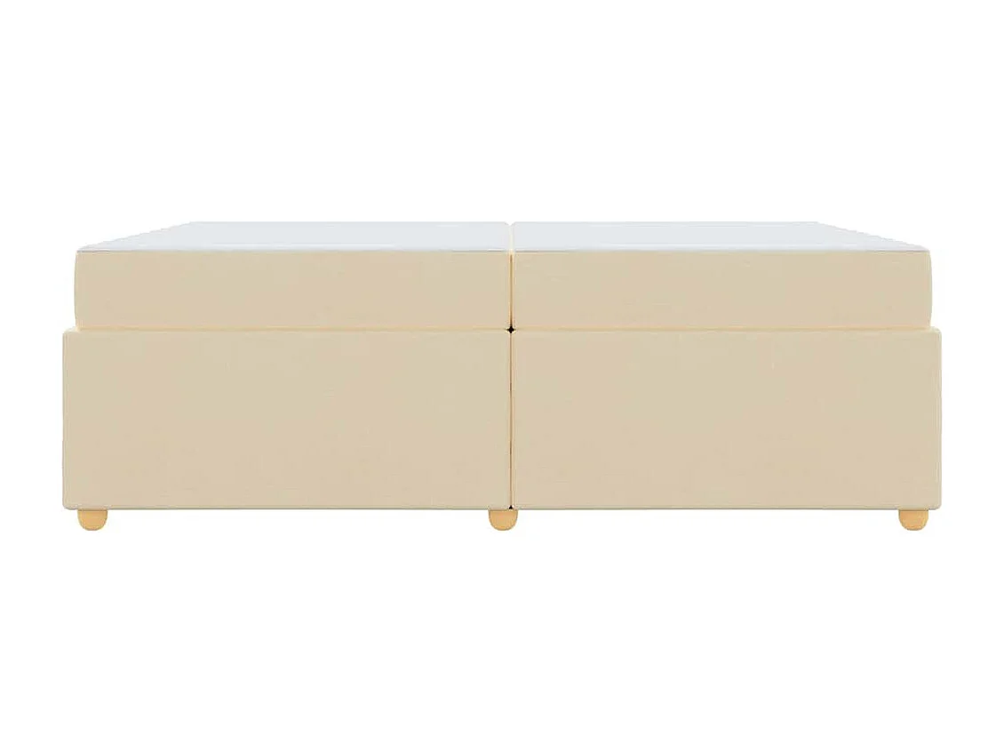 Cadre de lit avec matelas Crème 200 x 200 cm tissu