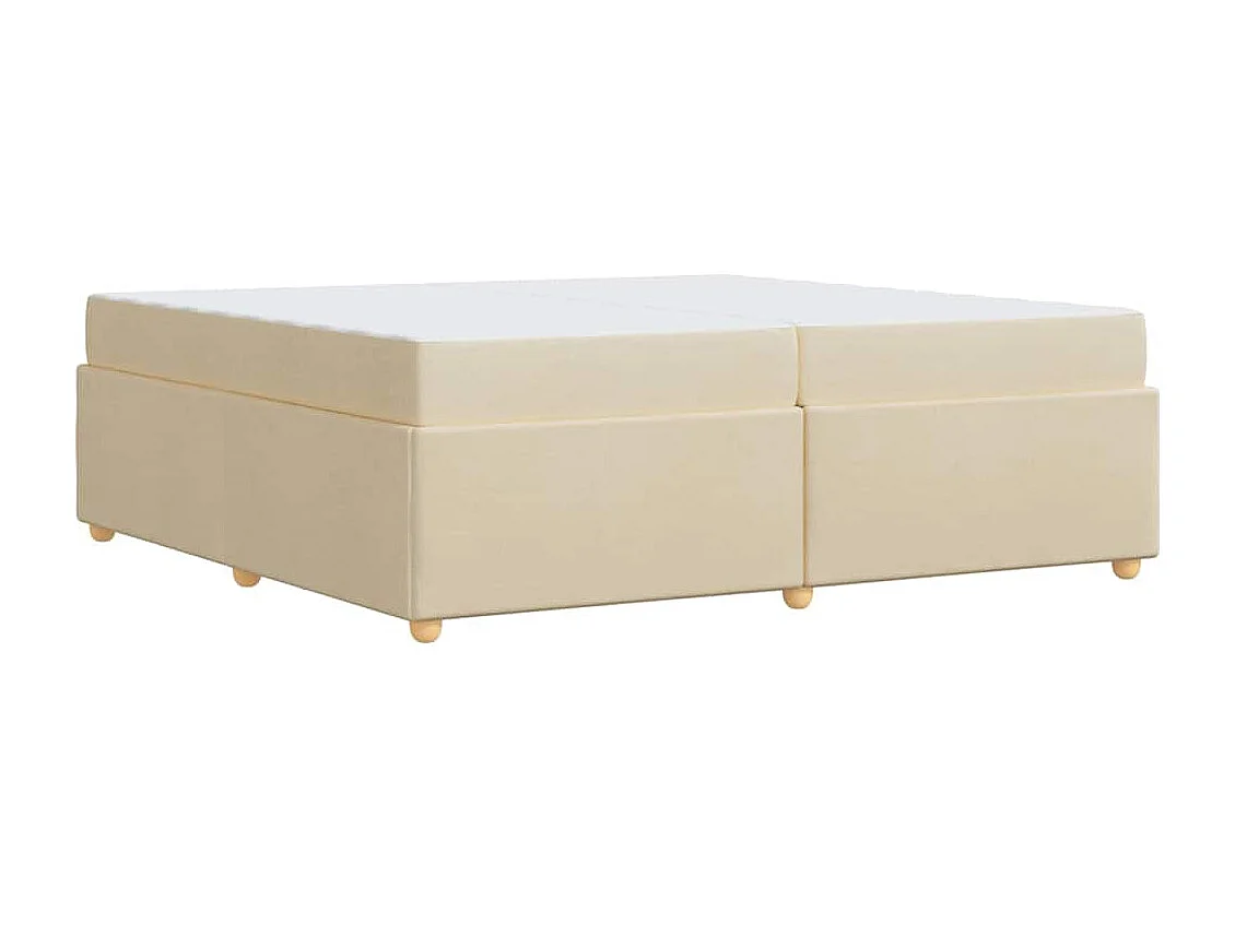 Cadre de lit avec matelas Crème 200 x 200 cm tissu