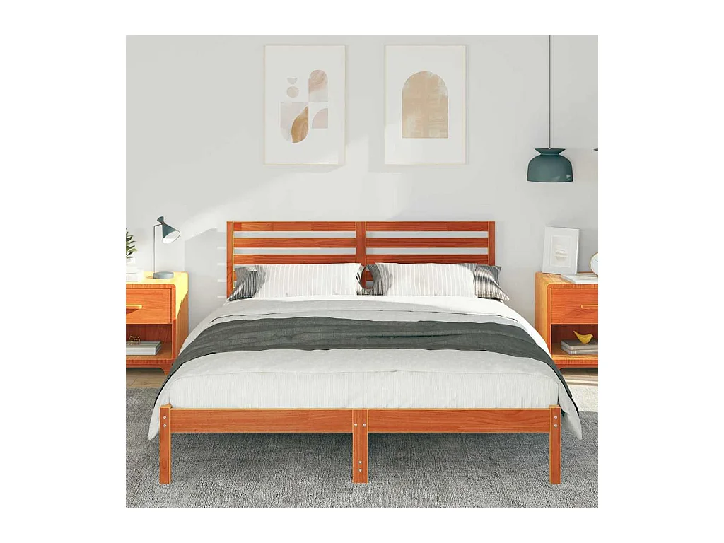Bedframe Wasbruin 140 x 200 cm Massief grenenhout