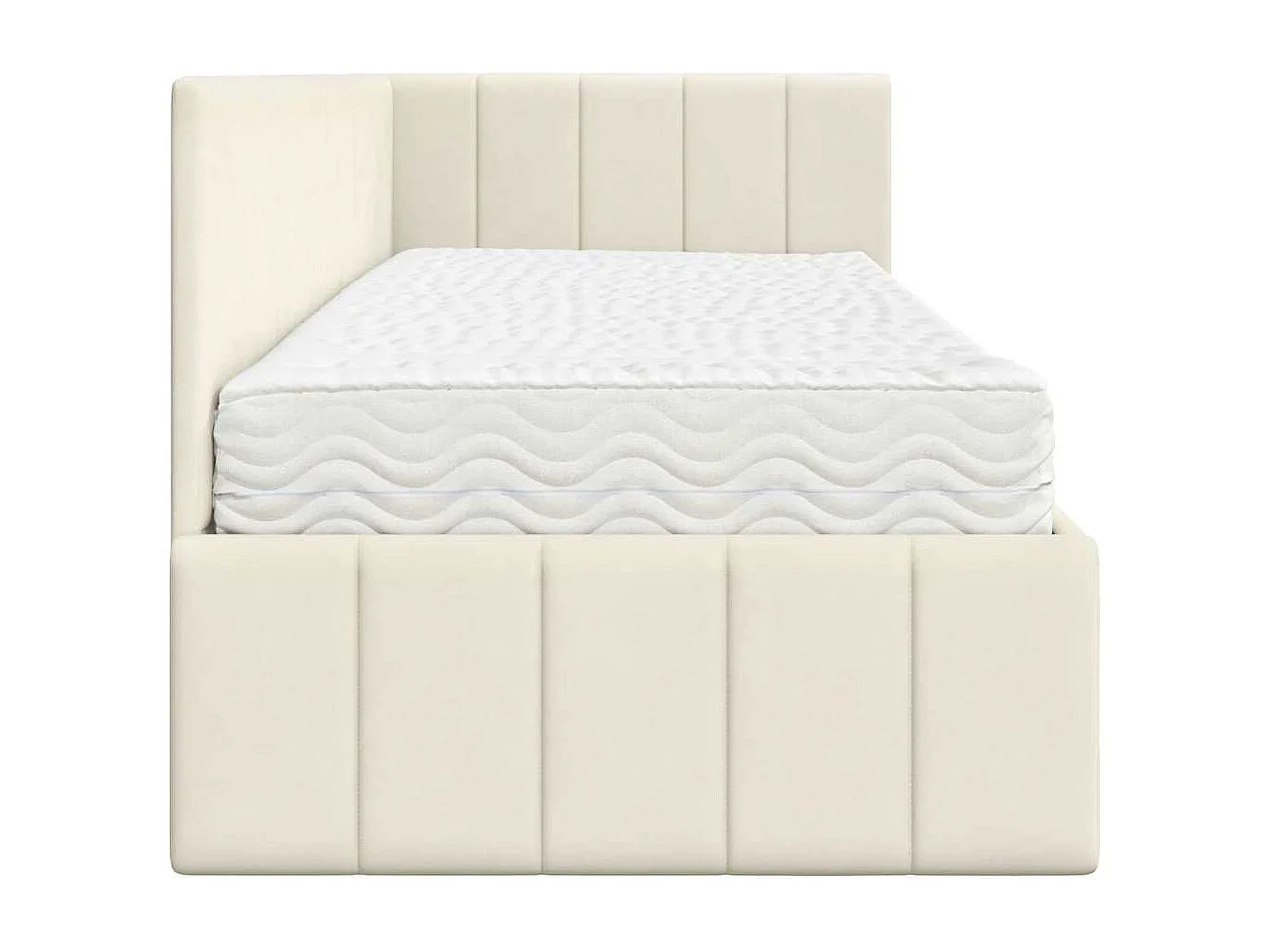 Estructura de cama en esquina Crema 80 x 200 cm Terciopelo