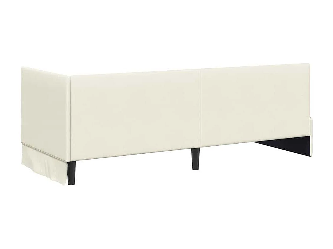 Cadre de lit d'angle avec matelas Crème 80 x 200 cm Velours