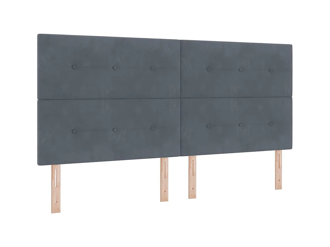 Cadre de lit avec matelas Gris foncé 200 x 200 cm Velours