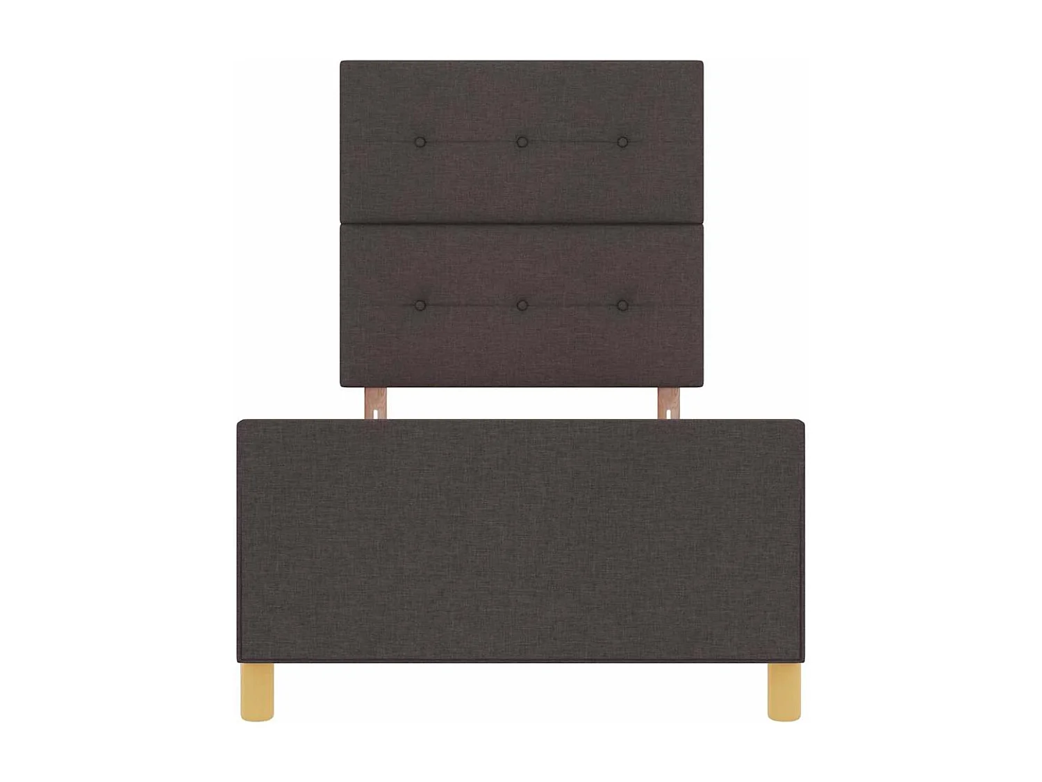 Estructura de cama con cabecera Marrón oscuro 80 x 200 cm tela