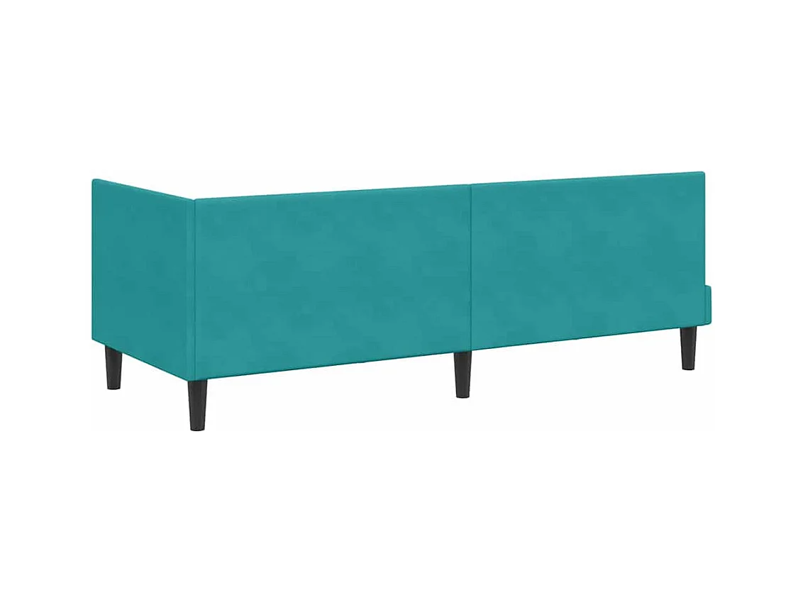 met hoofdeinde Turquoise 80 x 200 cm Fluweel