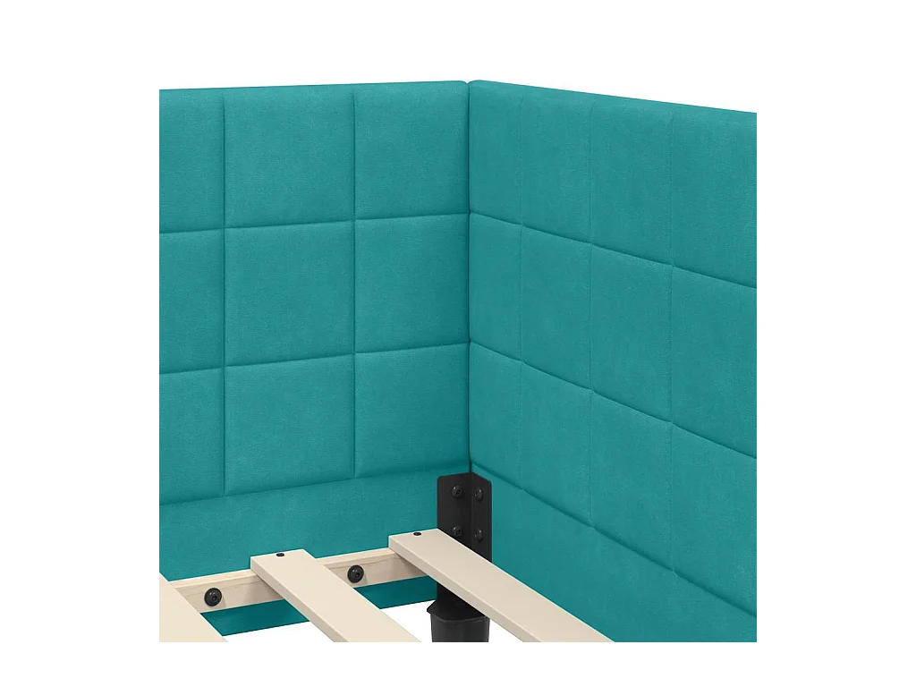 met hoofdeinde Turquoise 80 x 200 cm Fluweel