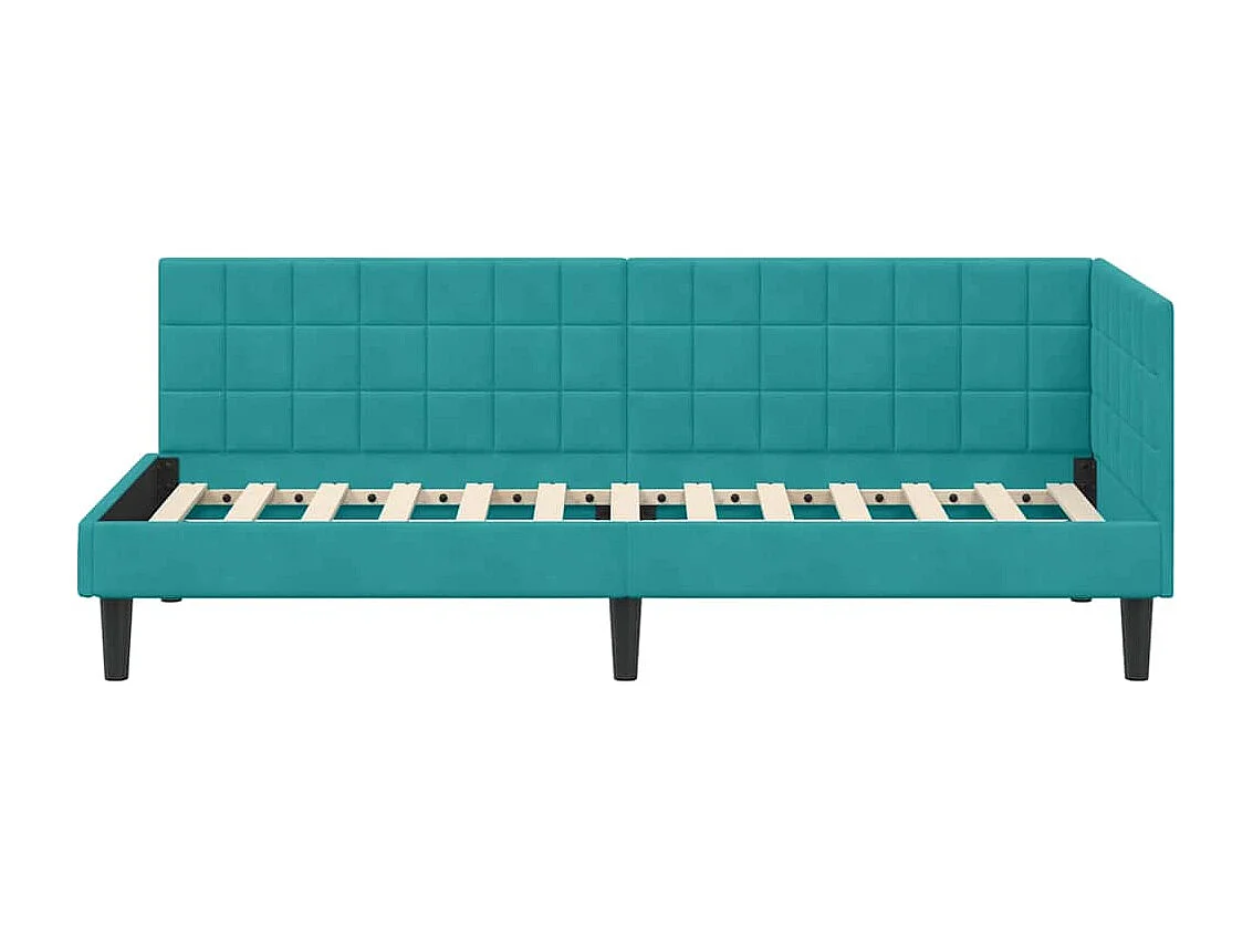 Cadre de lit d'angle Turquoise 80 x 200 cm Velours
