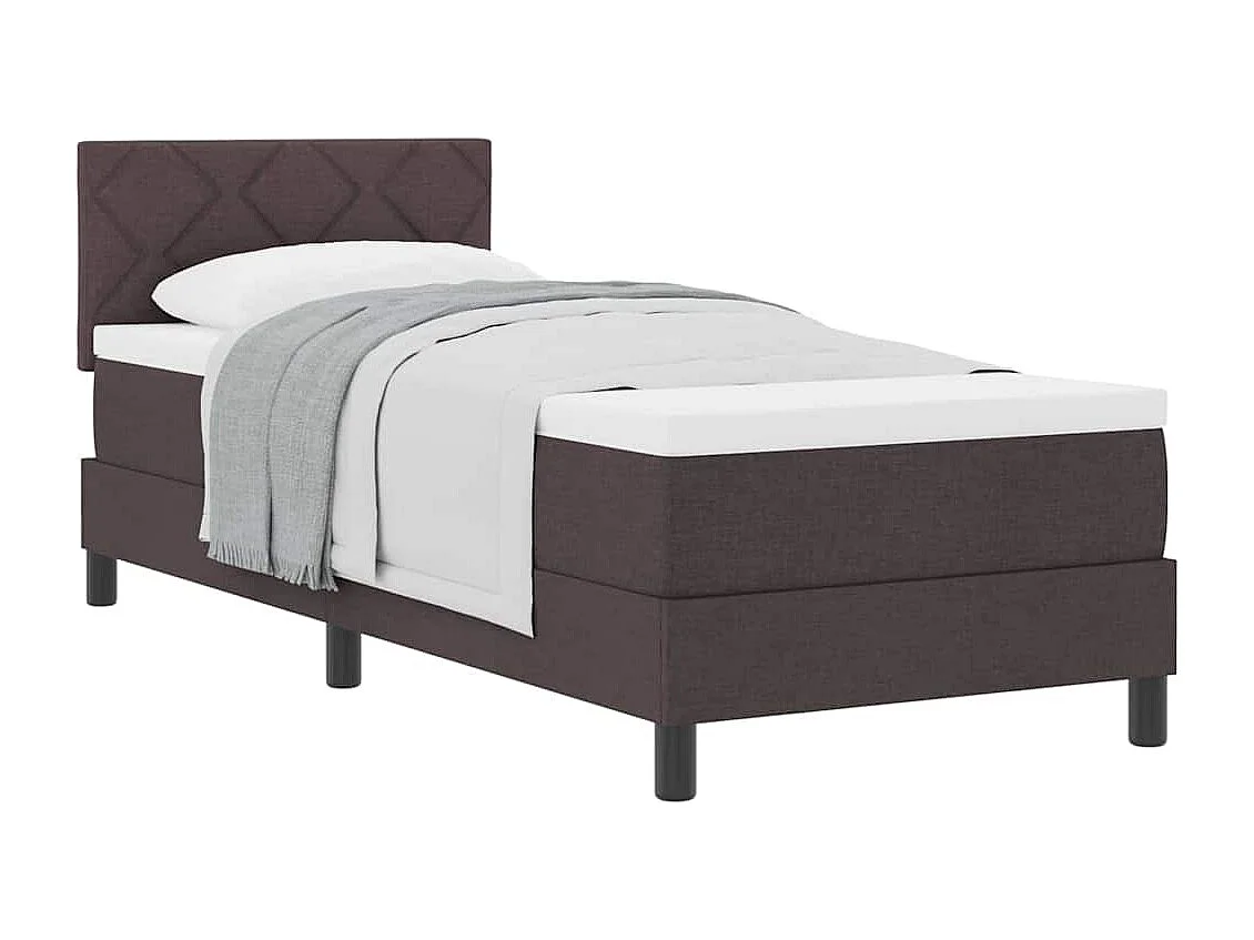 Cama box spring com colchão Marrom Escuro 80 x 200 cm tecido