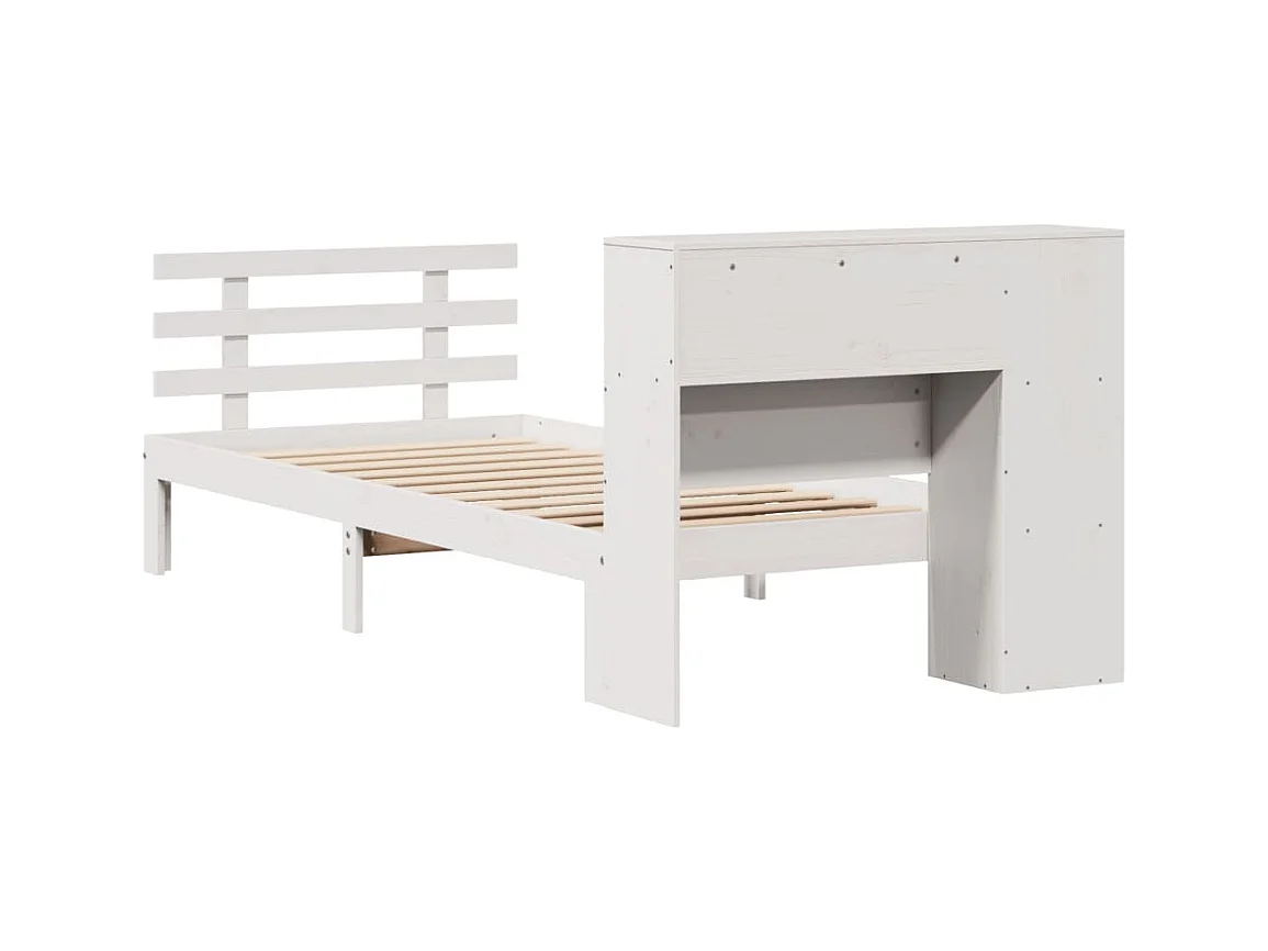 Cama con estantería sin colchón madera maciza de pino 90x190 cm