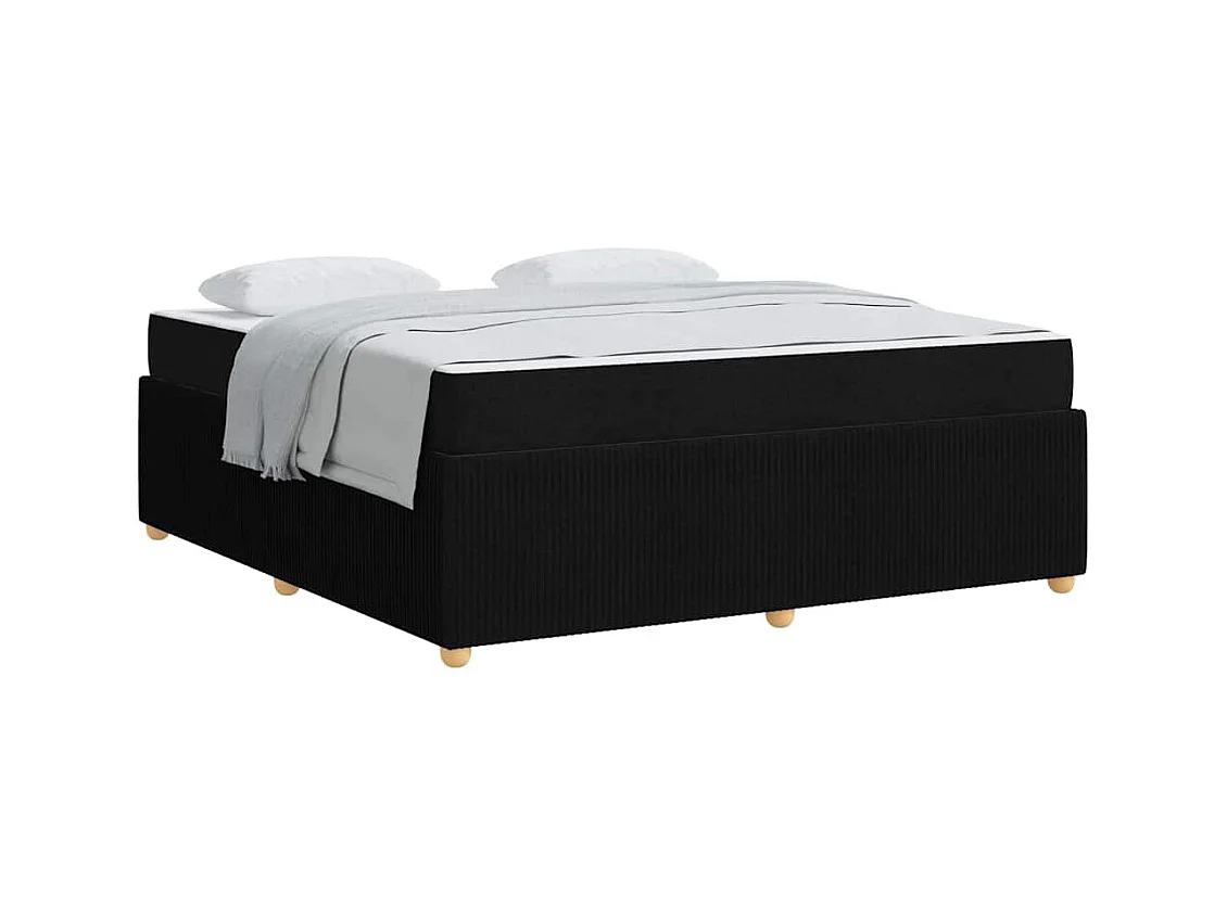 Cadre de lit avec matelas avec matelas Noir 180 x 200 cm tissu