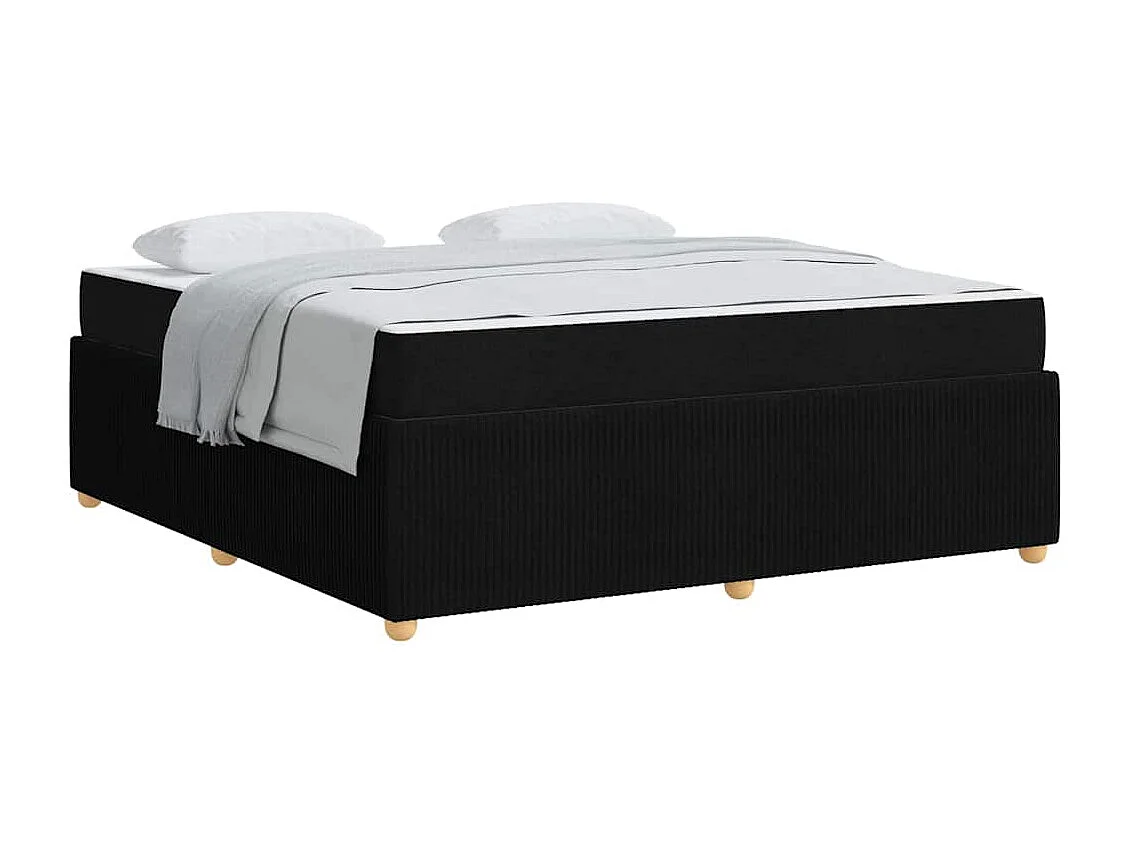 Cadre de lit avec matelas avec matelas Noir 180 x 200 cm tissu