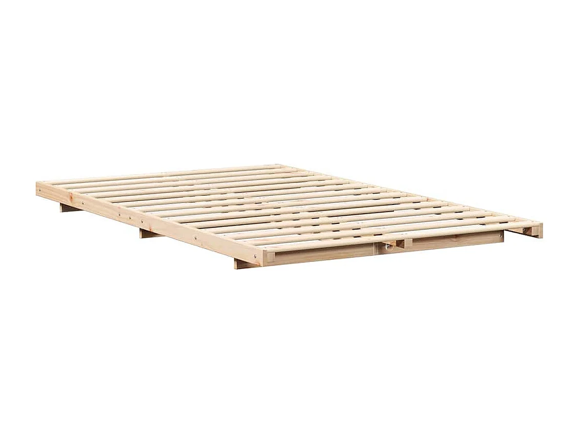 Estructura de cama Marrón 135 x 190 cm Madera maciza de pino