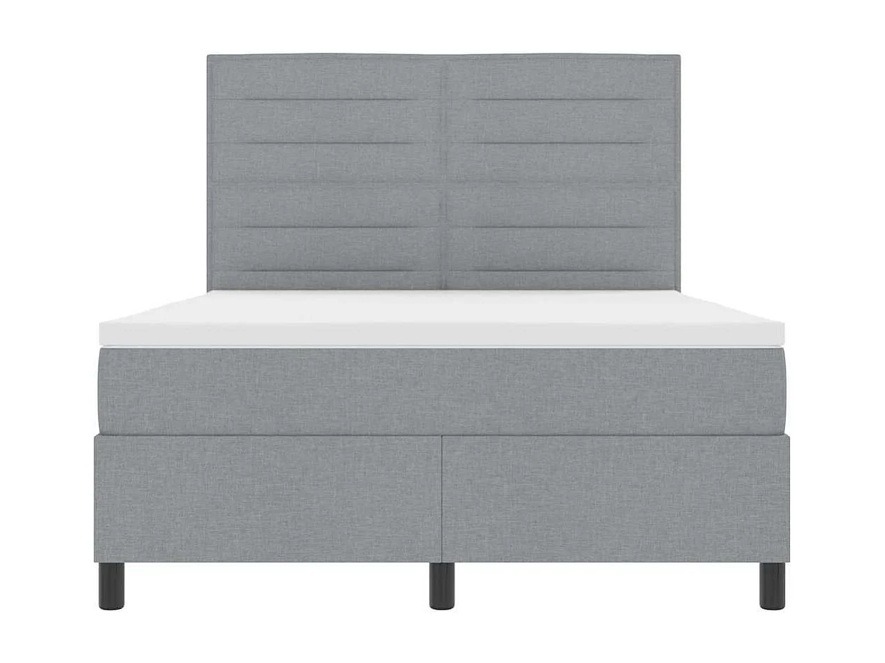 Cama tipo Box Spring con colchón Gris claro 160 x 200 cm tela