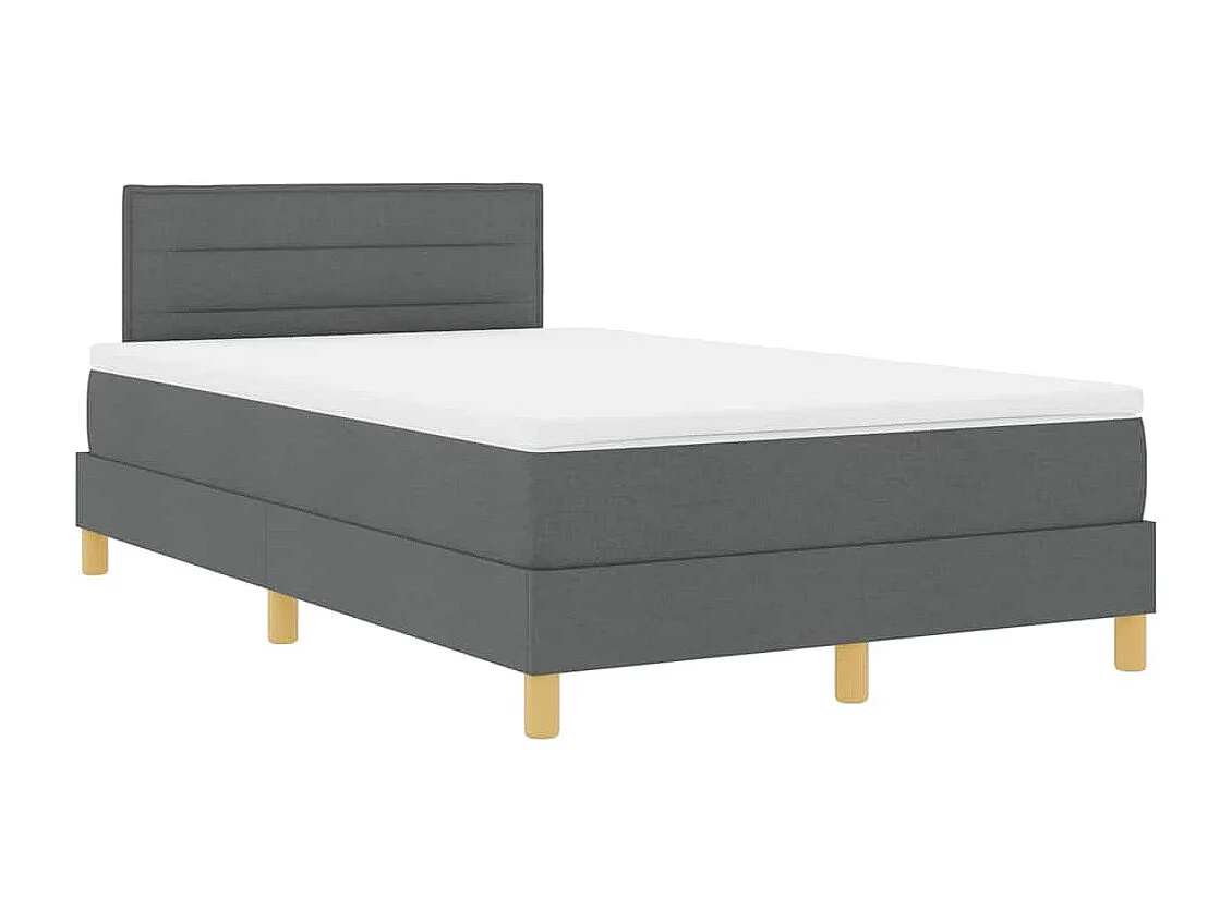 Cama box spring con colchón Gris oscuro 120 x 200 cm tela