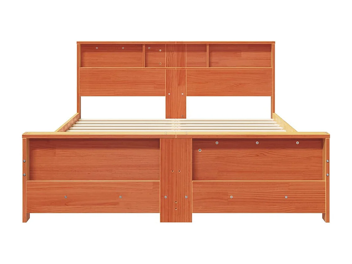 Estructura de cama con cabecera Marrón cera 150 x 200 cm