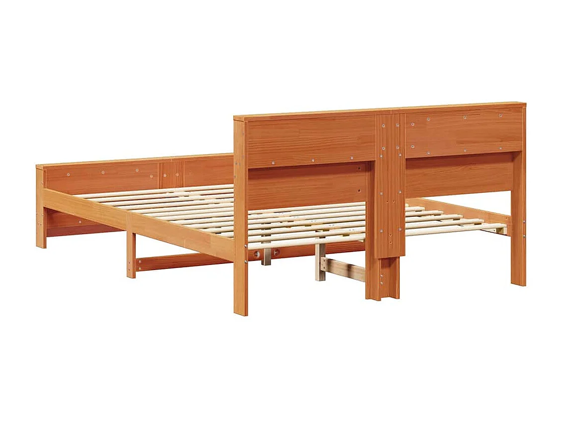 Estructura de cama con cabecera Marrón cera 150 x 200 cm