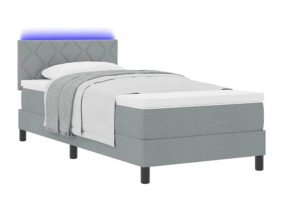 Cama Box com colchão Cinzento-claro 100 x 200 cm tecido