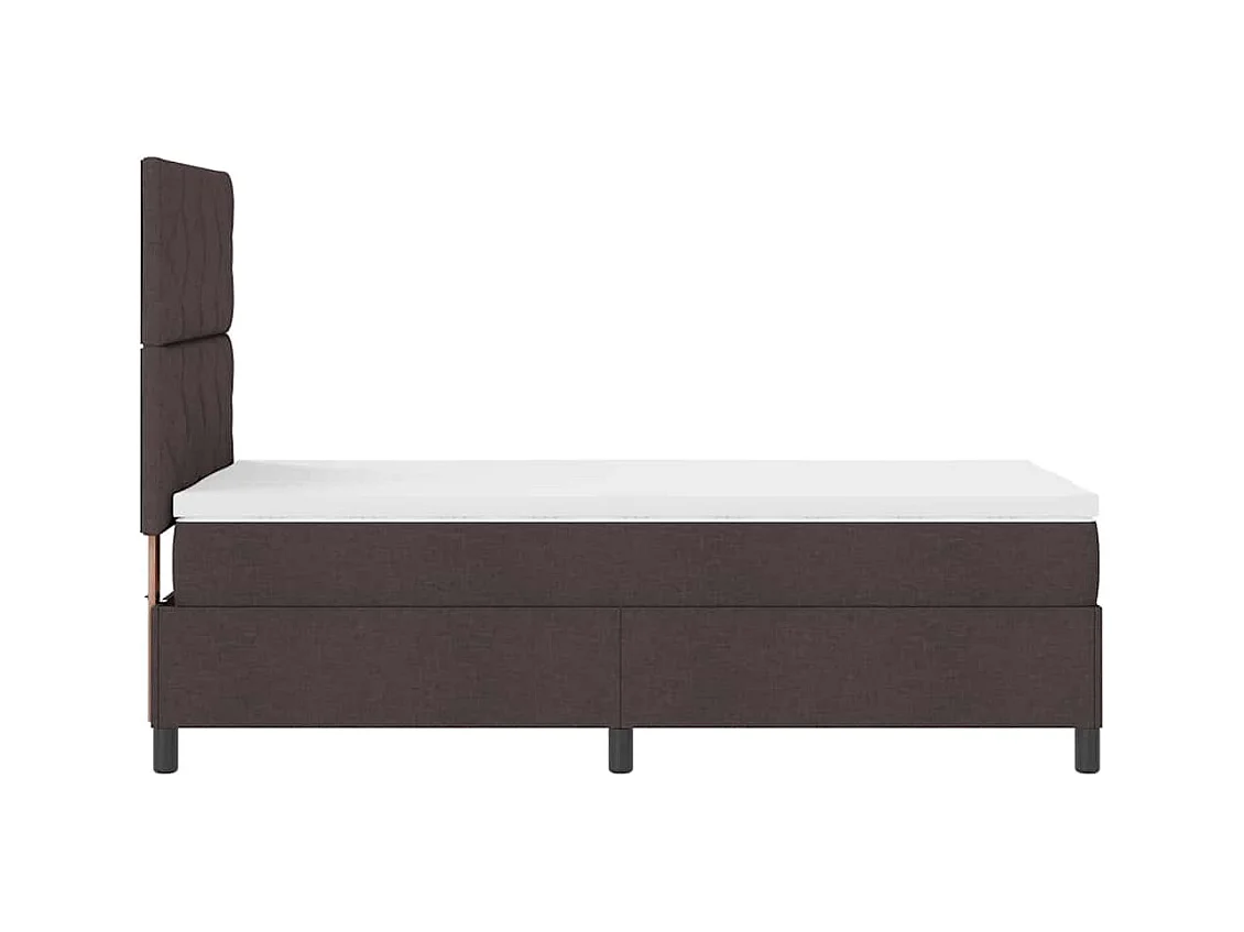 Boxspring bed met matras Donkerbruin 100 x 200 cm Stof