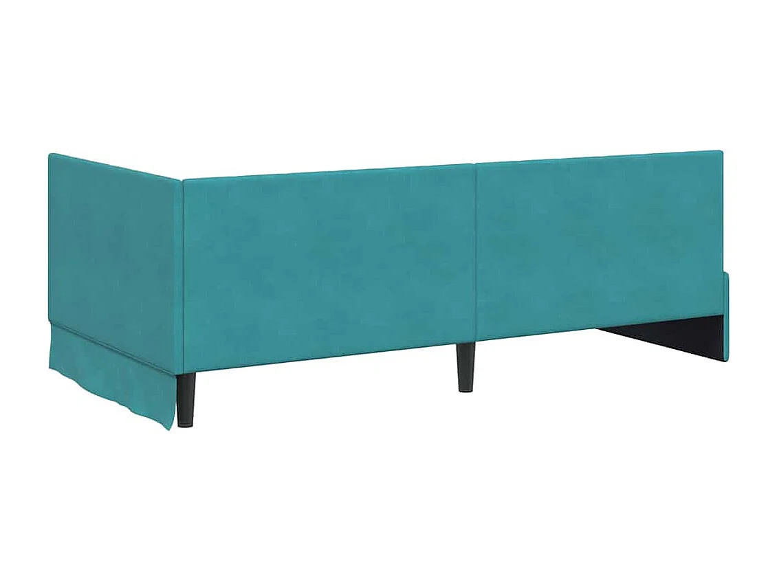 Estrutura de Cama de Canto Turquesa 100 x 200 cm Veludo