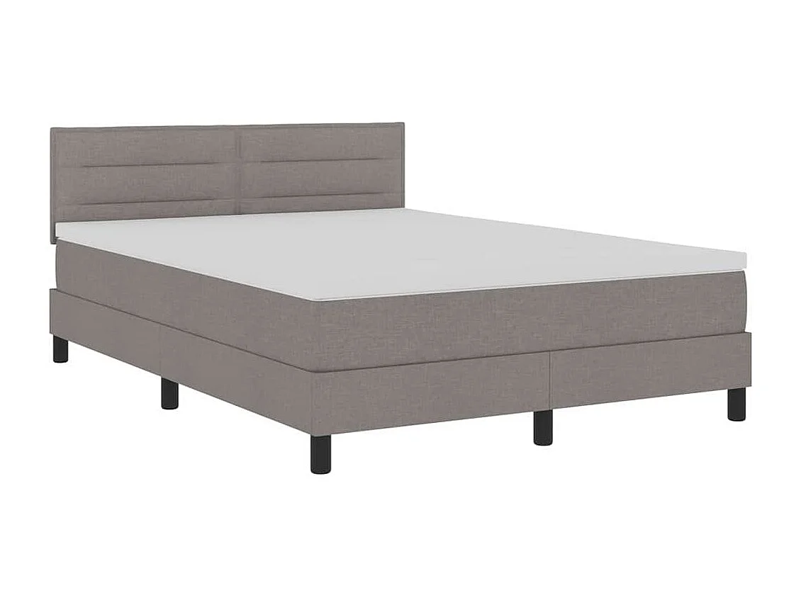 Cadre de lit avec matelas Taupe 160 x 200 cm tissu