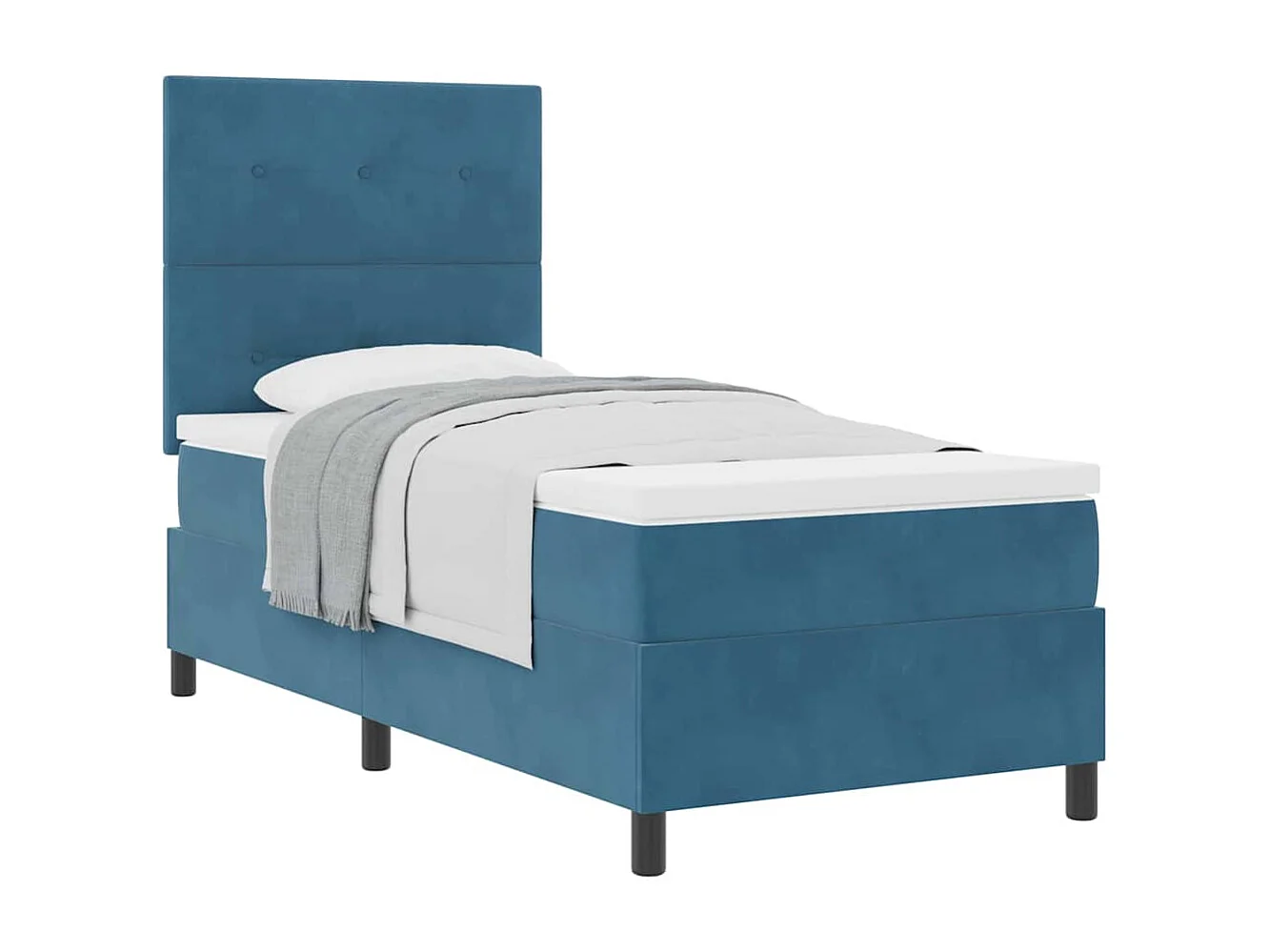 Cama tipo Box Spring Azul oscuro 100 x 200 cm Terciopelo