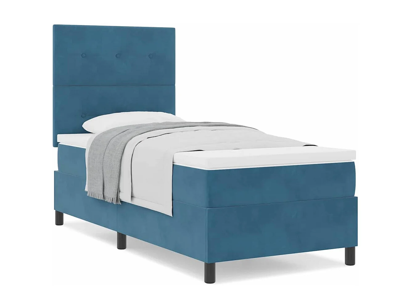 Cama tipo Box Spring Azul oscuro 100 x 200 cm Terciopelo