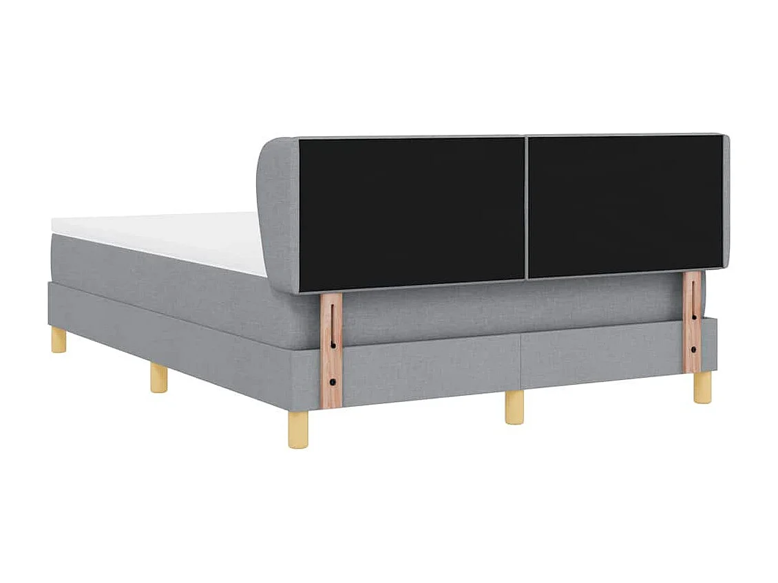 Cama con somier y colchón Crema 90x200 cm Fabric Gris claro