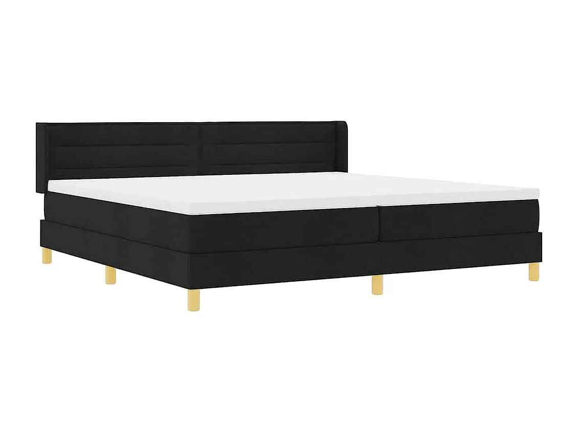 Cama tipo Box Spring Negro y Blanco y Negro 200 x 200 cm Espuma