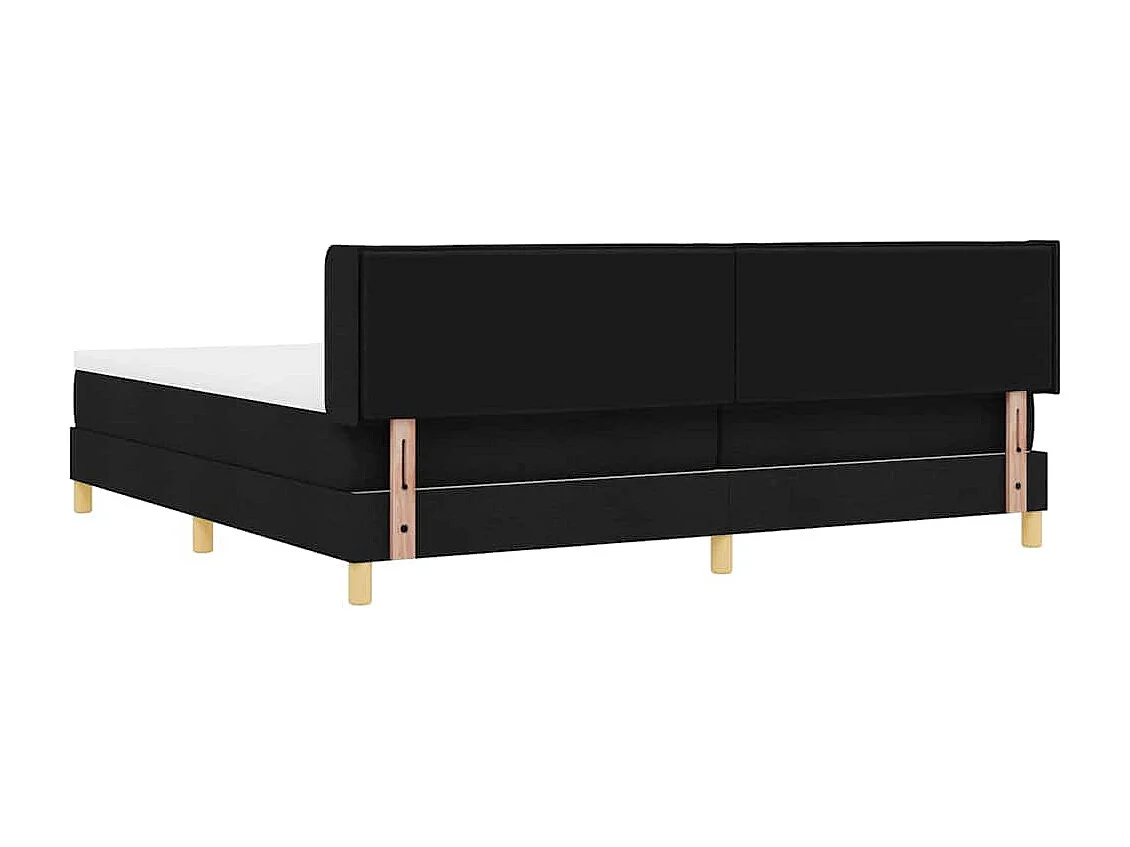 Cama tipo Box Spring Negro y Blanco y Negro 200 x 200 cm Espuma