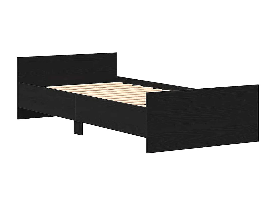 Cadre de lit sans matelas chêne noir 100x200 cm