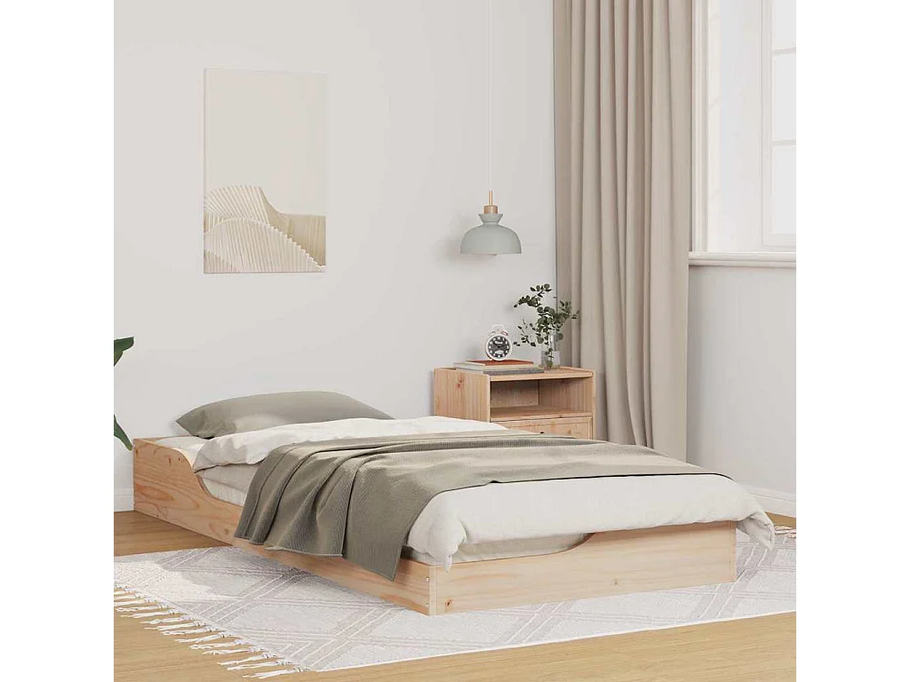 Cadre de lit surélevé Marron 80 x 200 cm Bois massif en pin