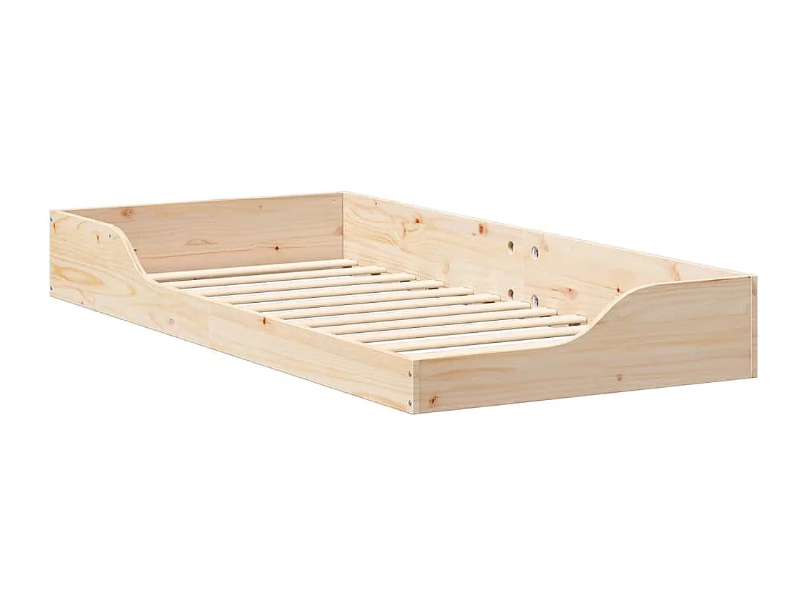 Cadre de lit surélevé Marron 80 x 200 cm Bois massif en pin