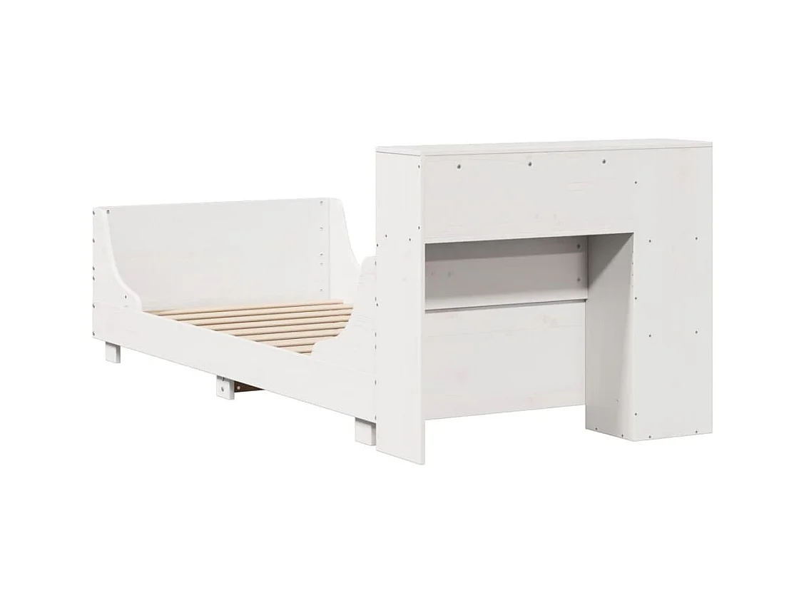 Cama sem colchão 90x190 cm madeira de pinho maciça branco