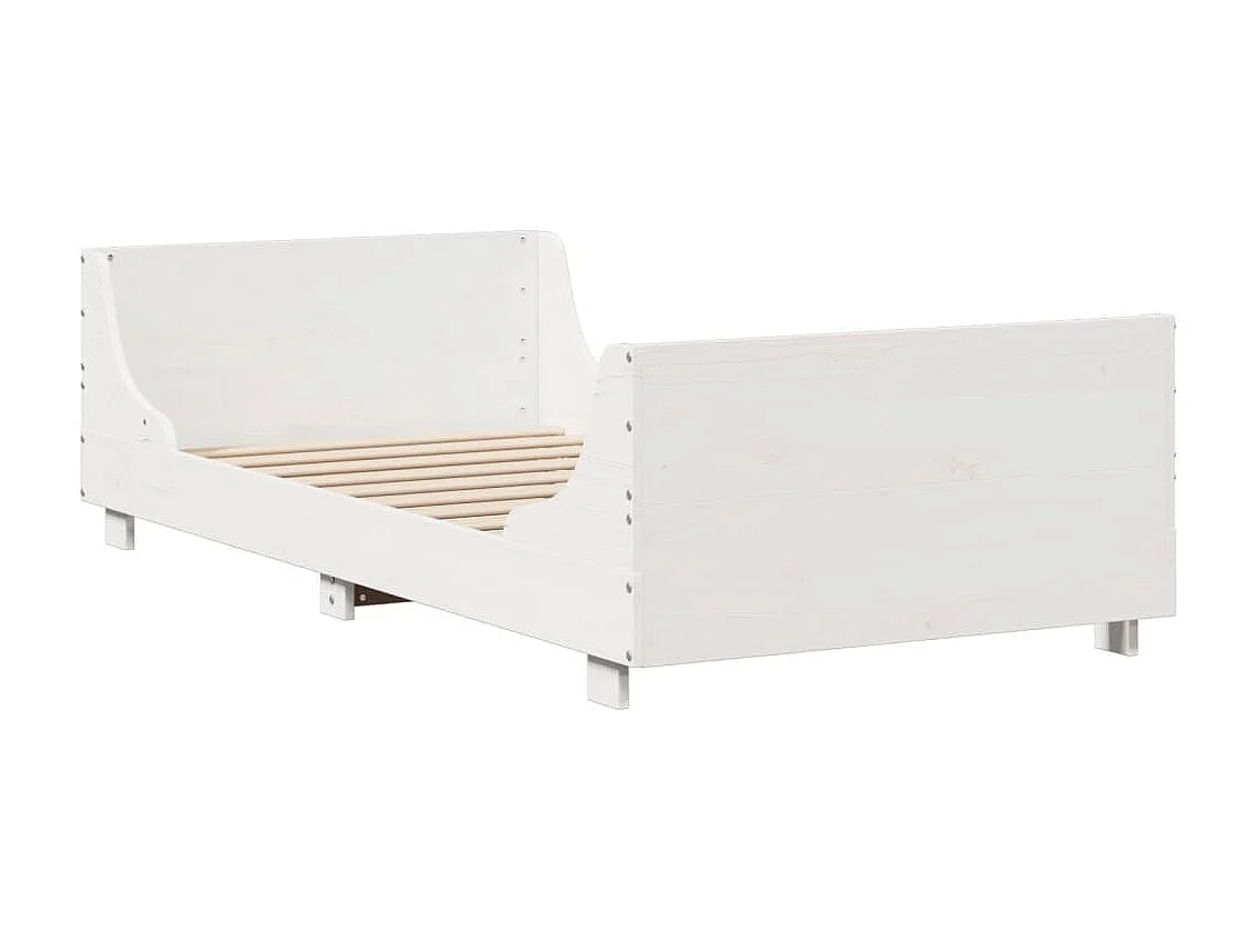 Bedframe zonder matras massief grenenhout wit 90x190 cm