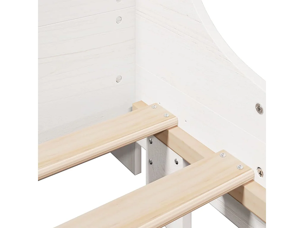 Bedframe zonder matras massief grenenhout wit 90x190 cm