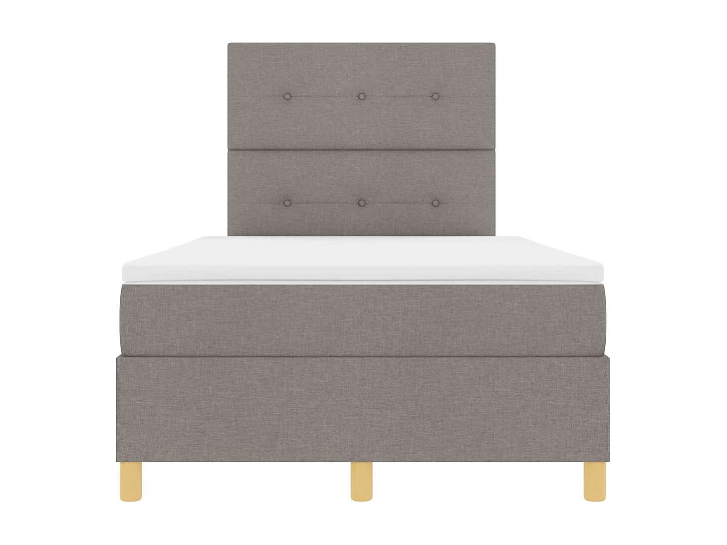 Cama tipo Box Spring con colchón Taupé 120 x 190 cm tela